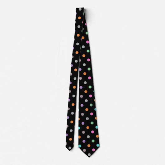Polka Dot BLACK PASTEL PATTERN KRAWATTE (Rückseite)