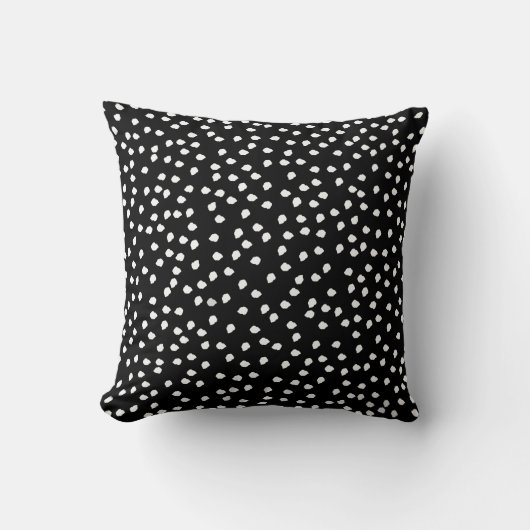 Polka Dot Black und White Kissen (Vorderseite)
