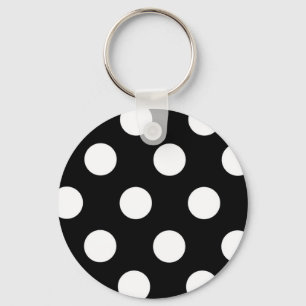 Polka Dot Black und White Schlüsselanhänger