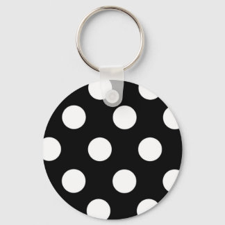 Polka Dot Black und White Schlüsselanhänger