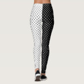 Polka Dot Black und White Two Tone Leggings (Rückseite)