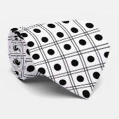 Polka Dot Black/White Karo Muster Krawatte (Gerollt)