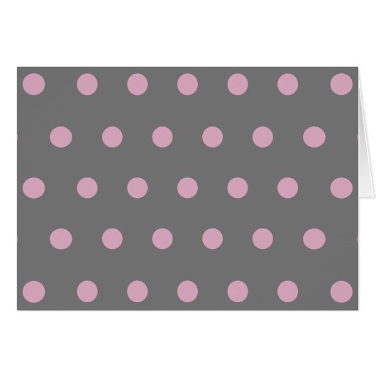 Polka Dot Blank Cards (dunkelgrau und weich rosa) (Vorderseite (Horizontal))