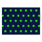 Polka Dot Blank Cards (Navy Blue & Lime Green) (Vorderseite (Horizontal))