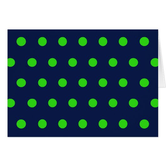 Polka Dot Blank Cards (Navy Blue & Lime Green) (Vorderseite (Horizontal))