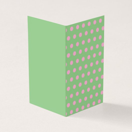 Polka Dot Blank Greeting Card (Seite Grün & Rosa) (Vorderseite)