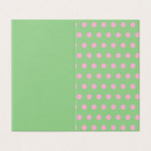 Polka Dot Blank Greeting Card (Seite Grün & Rosa) (Außenseite Aufgefaltet)
