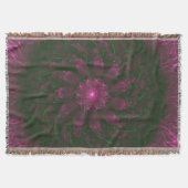 Polka Dot Bloom – Botanische Fractal-Kunst Decke (Vorderseite)