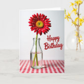 Polka Dot Bloom Geburtstagskarte Karte (Gelbe Blume)