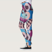 Polka Dot Blubble Farbe Abstrakt Schwarz Leggings (Links)