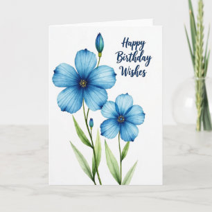 Polka Dot Blue Bloom Karte