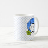 Polka Dot Blue Hat Kaffeetasse (VorderseiteRechts)