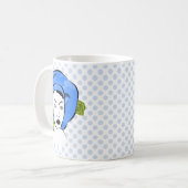 Polka Dot Blue Hat Kaffeetasse (Vorderseite Links)