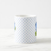 Polka Dot Blue Hat Kaffeetasse (Mittel)