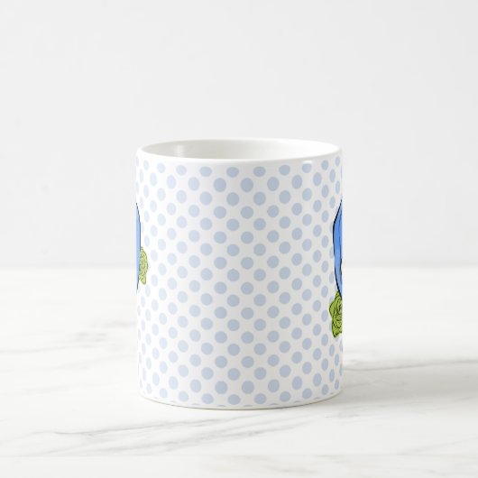 Polka Dot Blue Hat Kaffeetasse (Mittel)