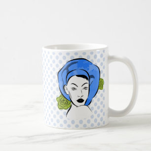 Polka Dot Blue Hat Kaffeetasse
