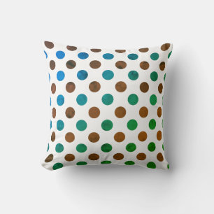 Polka Dot Blue und Green Kissen