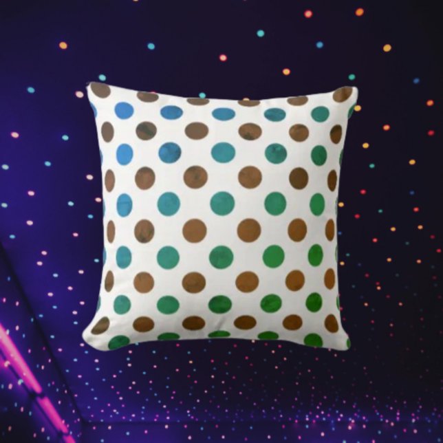 Polka Dot Blue und Green Kissen (Von Creator hochgeladen)