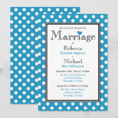 Polka Dot Blue Wedding Einladung (Vorne/Hinten)