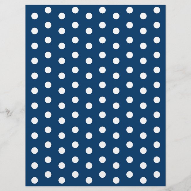 Polka Dot Blue White Baby Scrapbook Paper (Vorderseite)