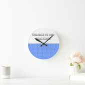 Polka Dot Blue & White Farm Zuhause Clock Runde Wanduhr (Zuhause)