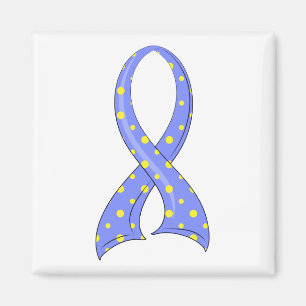 Polka Dot Blue Yellow Ribbon Down Syndrom Magnet