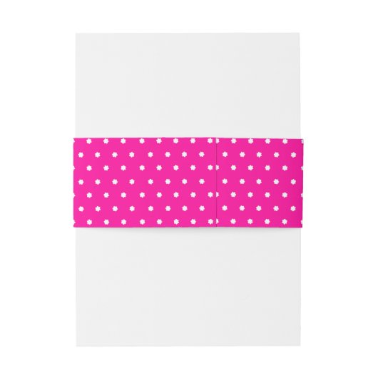 Polka dot Blume rosa Bauchband Einladungsbanderole (Rückseitenbeispiel)