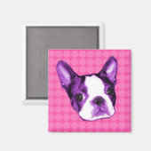 Polka Dot Boston Terrier Puppy Magnet (Vorderseite/Rückseite)