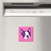 Polka Dot Boston Terrier Puppy Magnet (In Situ (Geschirrspüler))