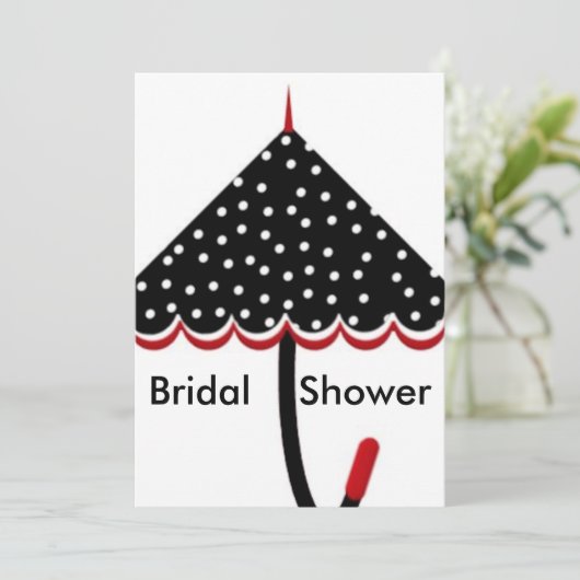 Polka Dot Brautparty Einladung (Stehend Vorderseite)