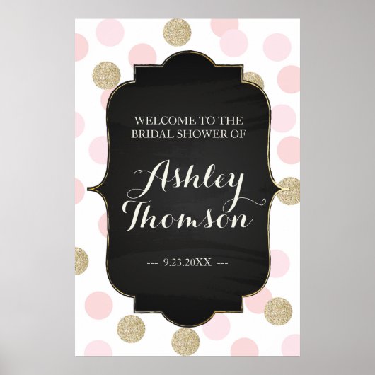 Polka Dot Brautparty Sign Poster (Vorne)