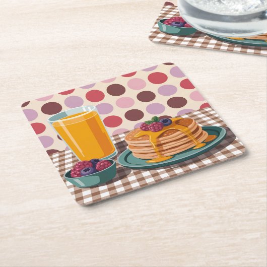 Polka Dot Breakfast Square Untersetzer Set (angewinkelt)