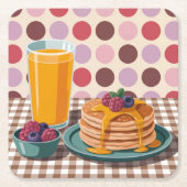 Polka Dot Breakfast Square Untersetzer Set (Vorderseite)