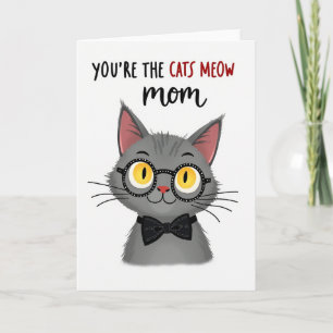Polka Dot Brille Katze Mama Karte