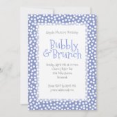 Polka Dot Bubbly und Brunch Violet Einladung (Vorderseite)