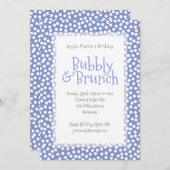 Polka Dot Bubbly und Brunch Violet Einladung (Vorne/Hinten)