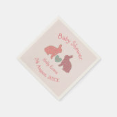 Polka Dot Bunnies Custom Baby Shower Serviette (Ecke)