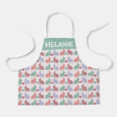 Polka Dot Bunnies Muster auf rosa Personalisiert Schürze (Vorderseite)