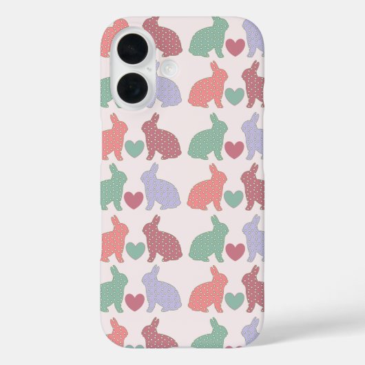 Polka Dot Bunnies-Muster in rosa Case-Mate iPhone Hülle (Rückseite)