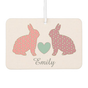 Polka Dot Bunnies Pink Personalisiert Autolufterfrischer