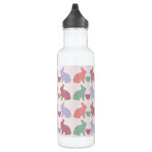Polka Dot Bunnies und Herz-Muster auf rosa Edelstahlflasche (Rechts)