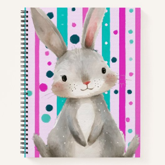 Polka Dot Bunny Delight Notizblock (Vorderseite)