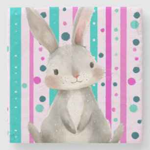 Polka Dot Bunny Delight Steinuntersetzer