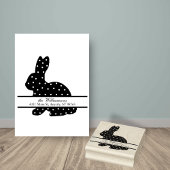 Polka-Dot Bunny Monogram-Rücksendeadresse Gummistempel