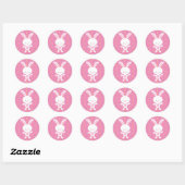 Polka Dot Bunny Round Stickers (Blatt)