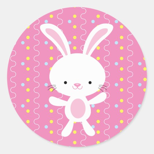 Polka Dot Bunny Round Stickers (Vorderseite)