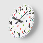 Polka-dot bunt Party Confetti Runde Wanduhr (Winkel)