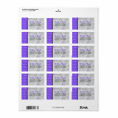 Polka Dot Burst Address Label - Lila Adressaufkleber (Vorne)