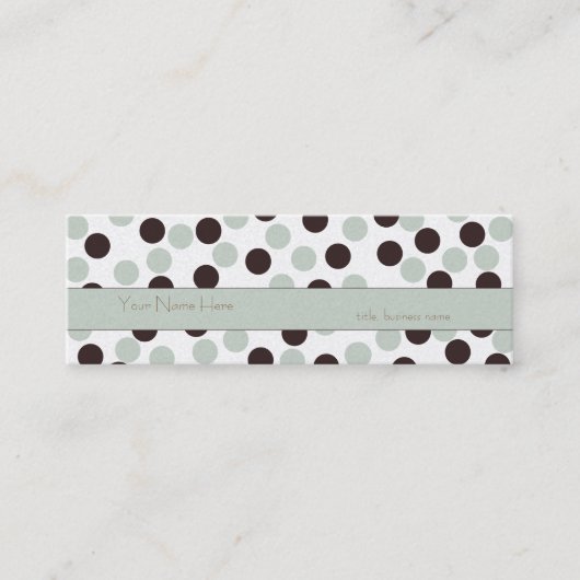 Polka Dot Business Card für die Haut und Schokolad Mini Visitenkarte (Vorderseite)