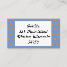 Polka Dot Business Cards (Denim Blue & Orange) Visitenkarte